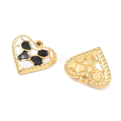 Football Pattern 304 Stainless Steel Enamel Pendants&nbsp;STAS-Q119-09G-05