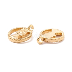 304ステンレスペンダント  PVD真空メッキ  女性の模様とフラットeound  ゴールドカラー  16x12x4mm  穴：2.4mm&nbsp;STAS-G255-31G