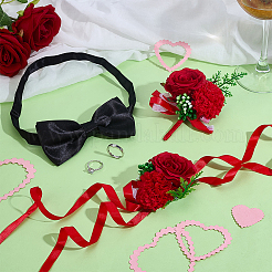 3Pcs 3 Styles Flower Polyester & Resin Wrist Corsage&nbsp;AJEW-PH0061-76