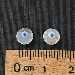 プレシオサ®クリスタルビーズ  チェコクリスタル  双円錐形(451 69 302 ロンデル)  01000 200 ホワイトオパール AB  6mm  穴：1mm&nbsp;X-PRC-BA6-01000-200