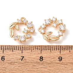 Brass Micro Pave Clear Cubic Zirconia Pendants&nbsp;CU-CBAD58F-04G