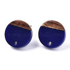 Opaque Resin & Walnut Wood Stud Earring Findings&nbsp;MAK-N032-007A-B01