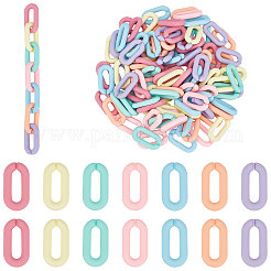 140Pcs 7 Colors Acrylic U-shaped Open Link Ring&nbsp;SACR-PH0001-04