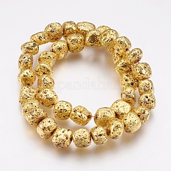 Electroplate Natural Lava Rock Beads Strands&nbsp;G-I200-18G