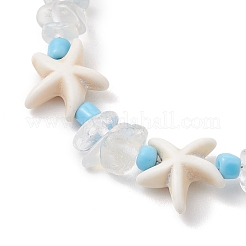 Synthetic Turquoise & Opalite & Glass Seed Bead Bracelets for Women&nbsp;BJEW-JB13228