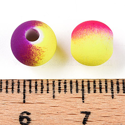 スプレープリントアクリルビーズ  ツートン  ラウンド  ミックスカラー  8mm  穴：2mm  約2000個/500g&nbsp;ACRP-N003-03
