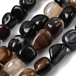 Natural Black Agate Beads Strands&nbsp;G-P601-A15-02