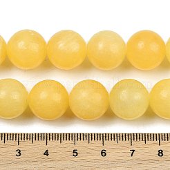 天然の黄色の方解石ビーズ連売り  スムーズなラウンド  グレードA  きいろ  14~14.5mm  穴：1.6mm  約27個/連  14.76~14.96''（37.5~38センチメートル）&nbsp;GG-CBAA3AB-02-14mm