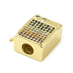 Rack Plating Brass Cubic Zirconia European Beads&nbsp;KK-Q784-39G
