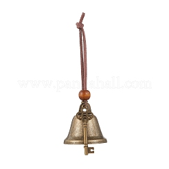 Iron Bell & Tibetan Style Alloy Key Pendant Decorations&nbsp;HJEW-JM03367
