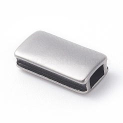 316サージカルステンレスビーズ  単語の長方形  アンティークシルバー  13x6.5x3.5mm  穴：3.5x2mm&nbsp;STAS-G186-02AS