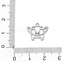 ステンレスペンダント201個  豚のチャーム  ステンレス鋼色  13x15.5x1mm  穴：1.4mm&nbsp;STAS-F316-02P