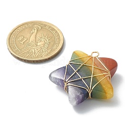 7 Chakra Gemstone Copper Wire Wrapped Pendants&nbsp;PALLOY-TA00050-01