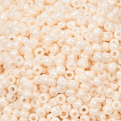 トーホー 8/0ラウンドビーズ  日本製シードビーズ  （123l）不透明な光沢のある白いクリーム  3mm  穴：1mm  約1111個/50g&nbsp;SEED-XTR08-0123L