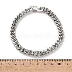 304 Stainless Steel Cuban Link Chain Bracelets for Men&nbsp;BJEW-Z081-01P-02
