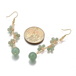Natural Green Aventurine Earrings Dangle Earrings&nbsp;EJEW-TA00653-03