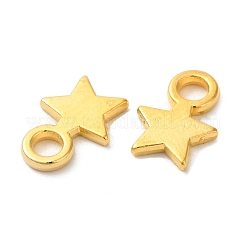 ブランクタグチャームペンダントをスタンピングチベットスタイルの合金  クリスマスの星  カドミウムフリー＆ニッケルフリー＆鉛フリー  ゴールドカラー  10x8x1mm  穴：2mm&nbsp;X-TIBEP-A123046-G-FF