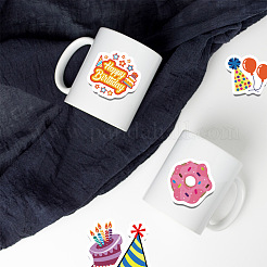 50Pcs 50 Styles Birthday Theme Cartoon Paper Sticker Label Set&nbsp;STIC-P004-15