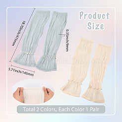 2 Pairs 2 Colors Glazed Gauze Long Oversleeves&nbsp;AJEW-CY0001-22A