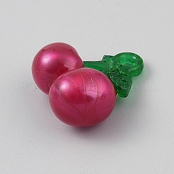 樹脂チャーム  チェリー  サクランボ色  20.5x19.5x10.5mm  穴：3mm&nbsp;CRES-TAC0816-002A-02