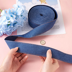 ステッチデニムリボン  服飾材料  DIYクラフトヘアクリップアクセサリーと縫製装飾用  マリンブルー  4cm  10 M /袋&nbsp;OCOR-TAC0009-04D-03