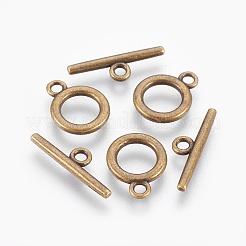 合金マンテル  カドミウムフリー＆鉛フリー  アンティークブロンズ  リング：約14x11x2mm  穴：2mm  バー：19x5.5x2mm  穴：2mm&nbsp;LS-TIBE-EA774Y-AB-RS