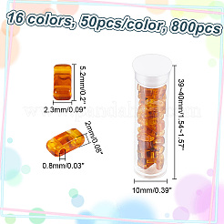 672~800 個 16 色不透明アクリルスライドチャーム  長方形  ミックスカラー  2.3x5.2x2mm  穴：0.8mm  42~50個/カラー&nbsp;OACR-NB0001-48
