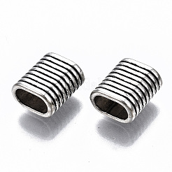 チベット風合金ビーズ  鉛フリー＆カドミウムフリー  溝付き楕円形  アンティークシルバー  9.5x8x5mm  穴：6x3.5mm  約1050個/1000g&nbsp;TIBE-S314-143AS-RS