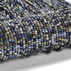 天然石ラピスラズリビーズ連売り  多面カット  ロンデル  2~2.5x1~1.5mm  穴：0.5mm  約238個/連  15.16''（38.5センチメートル）&nbsp;G-RM2025-D04-A