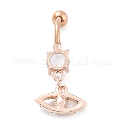 Evil Eye Drop Belly Button Rings for Women&nbsp;AJEW-C010-01RG