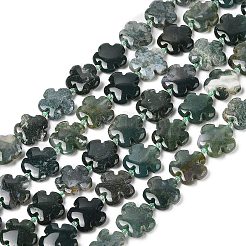 Natural Moss Agate Beads Strands&nbsp;G-NH0009-A01-01