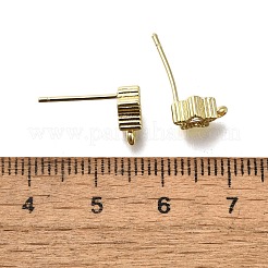 Brass with Cubic Zirconia Stud Earring Finding&nbsp;KK-Q048-17G