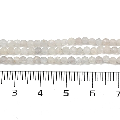 天然ホワイトムーンストーンビーズ連売り  多面カットラウンド  2.5~3mm  穴：0.5mm  約147個/連  14.96~15.35''（38~39センチメートル）&nbsp;G-D304-01-2.5mm