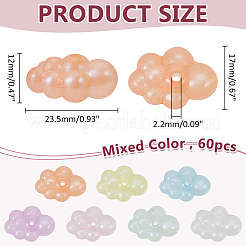 60Pcs Transparent Acrylic Beads&nbsp;OACR-ME0001-24
