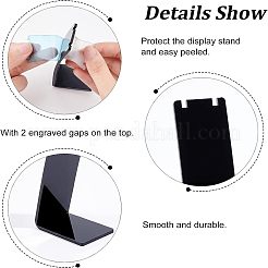 不透明アクリル ネックレス ディスプレイ スタンド  L字型の長方形  ブラック  3x4.5x11.5cm&nbsp;NDIS-WH0001-07