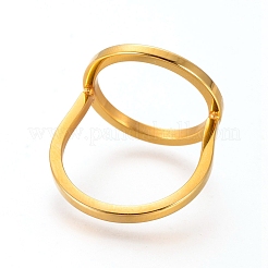 304ステンレススチール指輪  リング  ゴールドカラー  サイズ7  17mm&nbsp;RJEW-L091-06-G-17mm