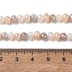 天然養殖淡水パールビーズ連売り  グレード3 A  ポテト  ミックスカラー  4~5mm  穴：0.3mm  約82~83個/連  13.78~13.90''（35~35.3センチメートル）&nbsp;PA-CBAC463-05