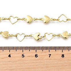 Brass Heart Link Chain Necklaces&nbsp;NJEW-D314-01G