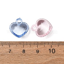 透明なアクリルパーツ  ハートチャーム  ミックスカラー  16x14x8mm  穴：2mm  約714個/500g&nbsp;AC-CBA53C6-04