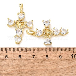 Easter Brass Micro Pave Clear Cubic Zirconia Pendants&nbsp;CU-E003-09G-B