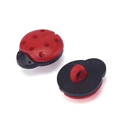 プラスチック縫製ボタン  てんとう虫の形  1穴  ブラック  15x13x4mm  穴：3x2mm&nbsp;KY-H002-01A-01