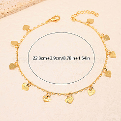 Elegant Vintage Brass Love Heart Tassel Anklets for Women&nbsp;RY0990