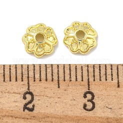 合金ビーズキャップ  長持ちメッキ  鉛フリー＆カドミウムフリー  花  14KGP本金メッキ  6x6x2mm  穴：1.4mm&nbsp;FIND-L018-001LG-06