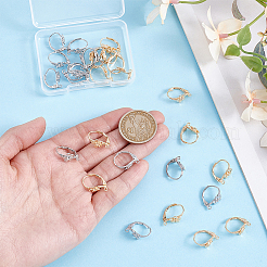 28Pcs 2 Colors Brass Leverback Earring Findings&nbsp;KK-ME0001-12