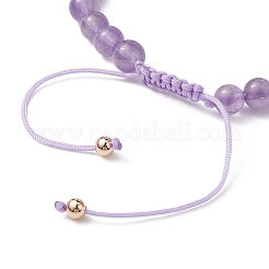 天然混合宝石とパールの編組ビーズ ブレスレット  調節可能なブレスレット  内径：1-7/8~3-1/2インチ（4.7~8.8cm）&nbsp;BJEW-JB09718