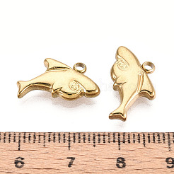 304 Stainless Steel Shark Pendants&nbsp;STAS-T069-09G