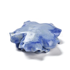 合成貝殻に染めた花の彫刻コネクタチャーム  藤紫色  49x49x16mm  穴：2mm&nbsp;SHEL-D081-01B
