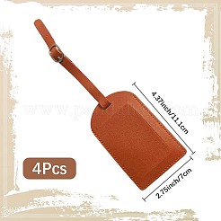 カットホロー 4個 PUレザー ラゲッジタグ  鉄のクラスプ付  旅行IDラベル  スーツケース名札  シエナ  111x70mm&nbsp;OFST-CL0001-01B-02