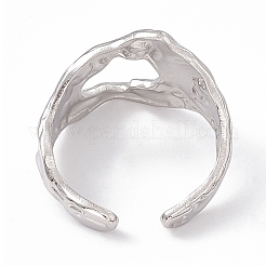 Non-Tarnish 304 Stainless Steel Wide Hollow Open Cuff Ring for Women&nbsp;RJEW-G275-04P