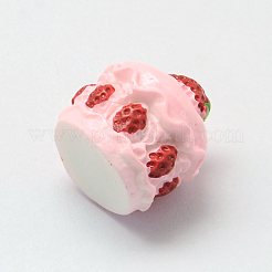 ストロベリーケーキレジンデコデンカボション  ランダムな色のボトム  模造食品  16x15mm  ピンク  16x15mm&nbsp;X-CRES-R183-05B